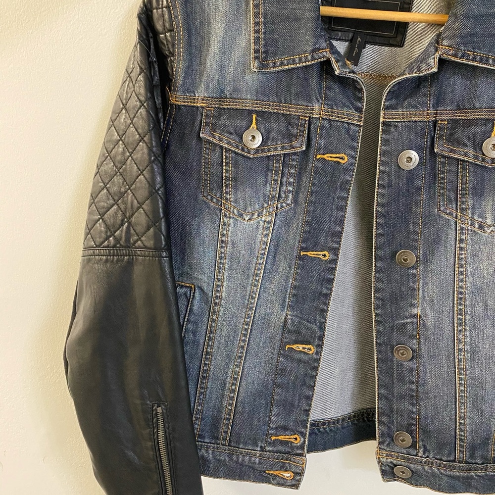 BCBG Leather & Jean Jacket Medium
